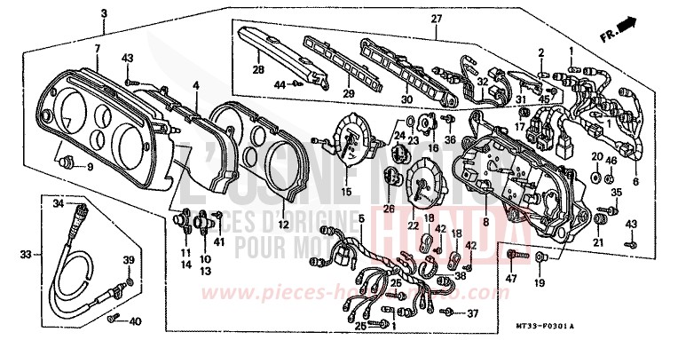 COMPTEUR (ST1100AN/AP/AR) de Pan-European ABS PEARL MULBERRY RED (R178P) 1992